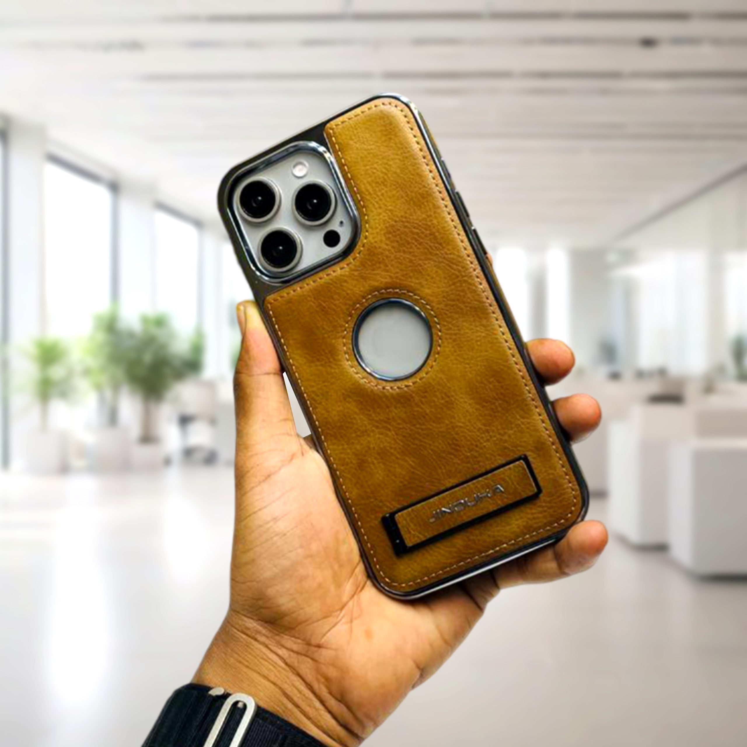 JINDUKA Brand PU Leather Electroplated Case - Image 4