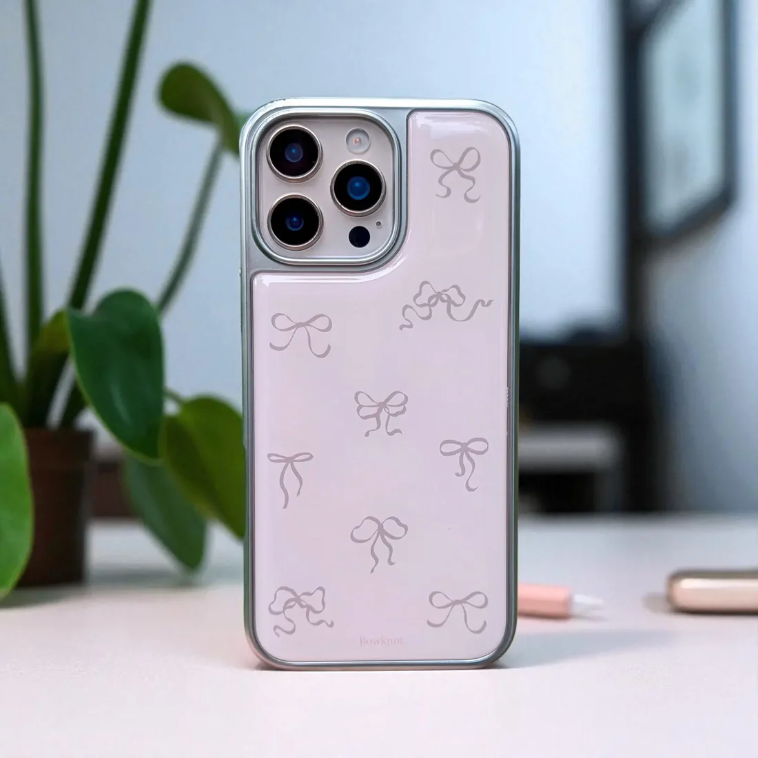 BowPink-Photoroom Electroplated Premium Classic Bowknot iPhone Case - Image 1