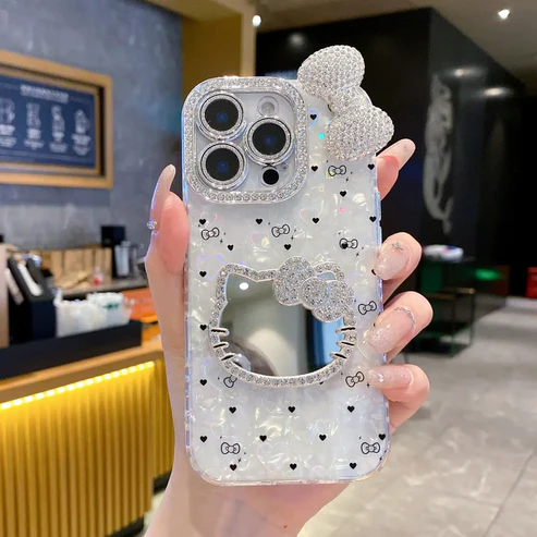 HelloKittyMirrorCase1 Hello Kitty Mirror Case with Camera Lens Protector - Image 1